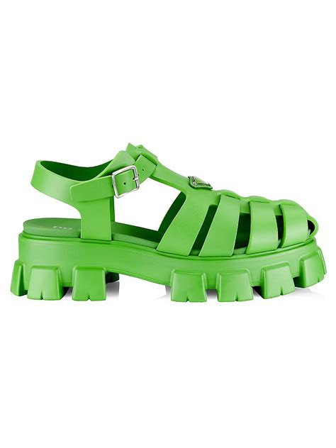 Prada Soft Cage Rubber Sandals In Sole 